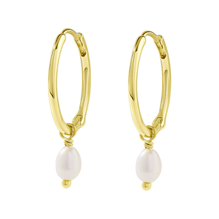 Dainty Pearl Huggies Gold