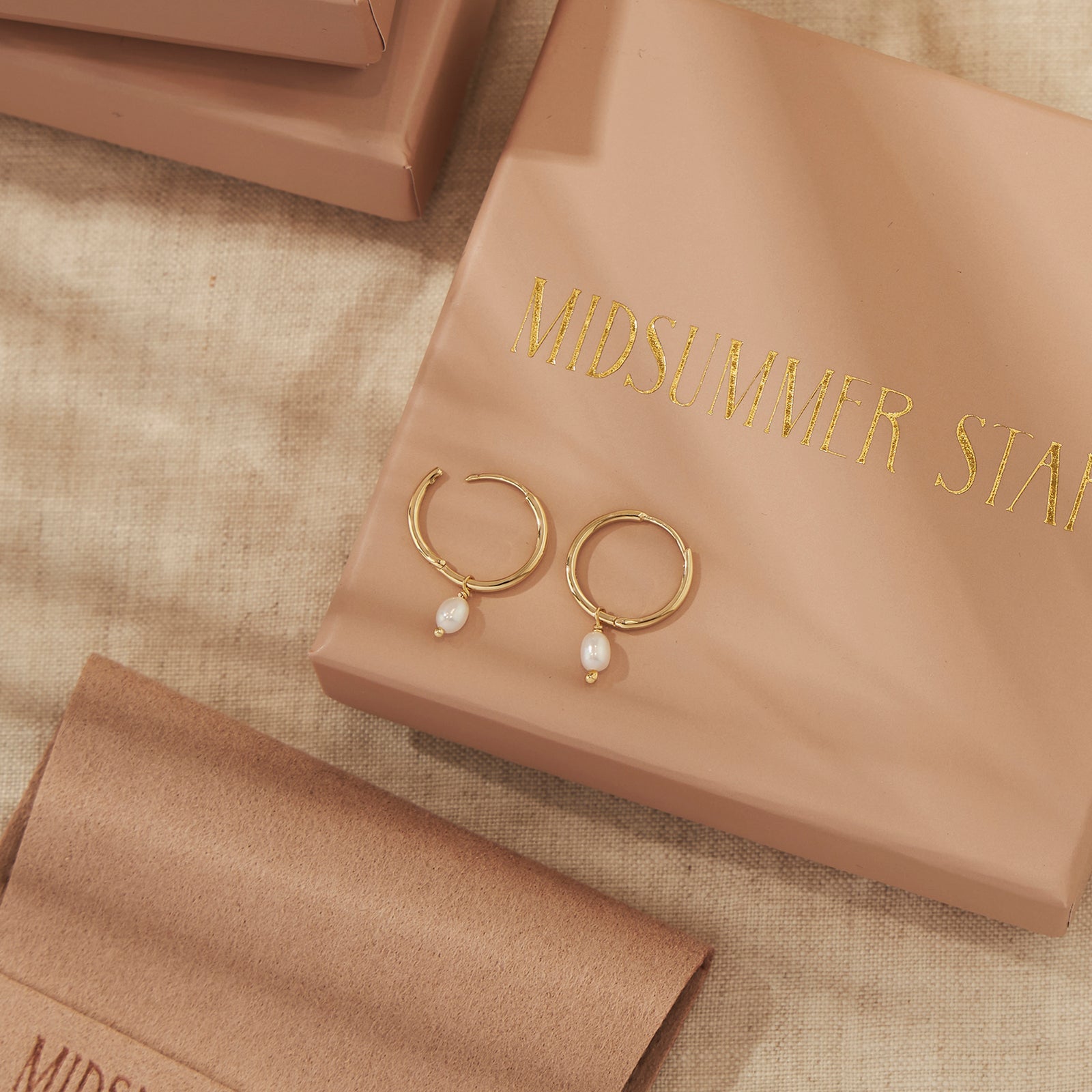 Dainty Pearl Huggies Gold