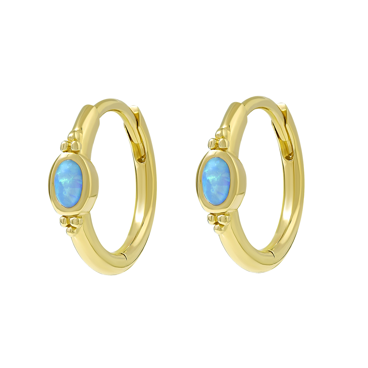 The Visionary Azure Opal Huggies Gold