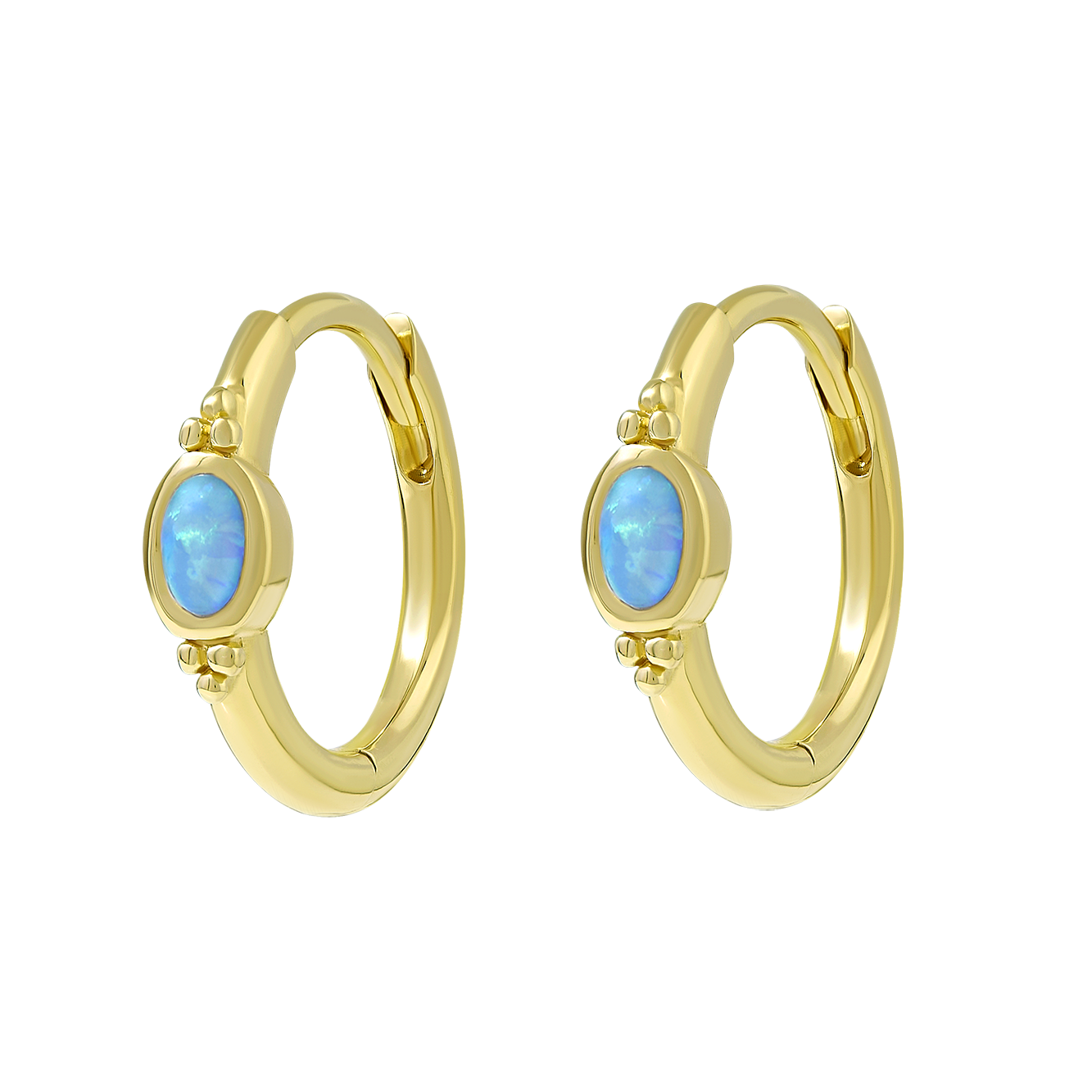 The Visionary Azure Opal Huggies Gold