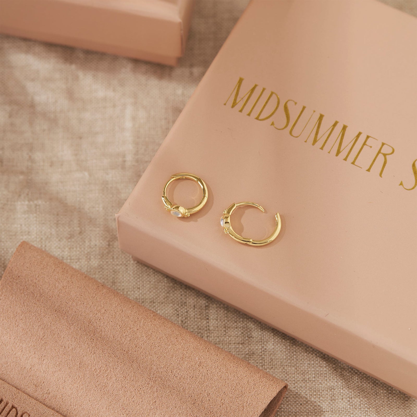 The Visionary Moonstone Huggies Gold