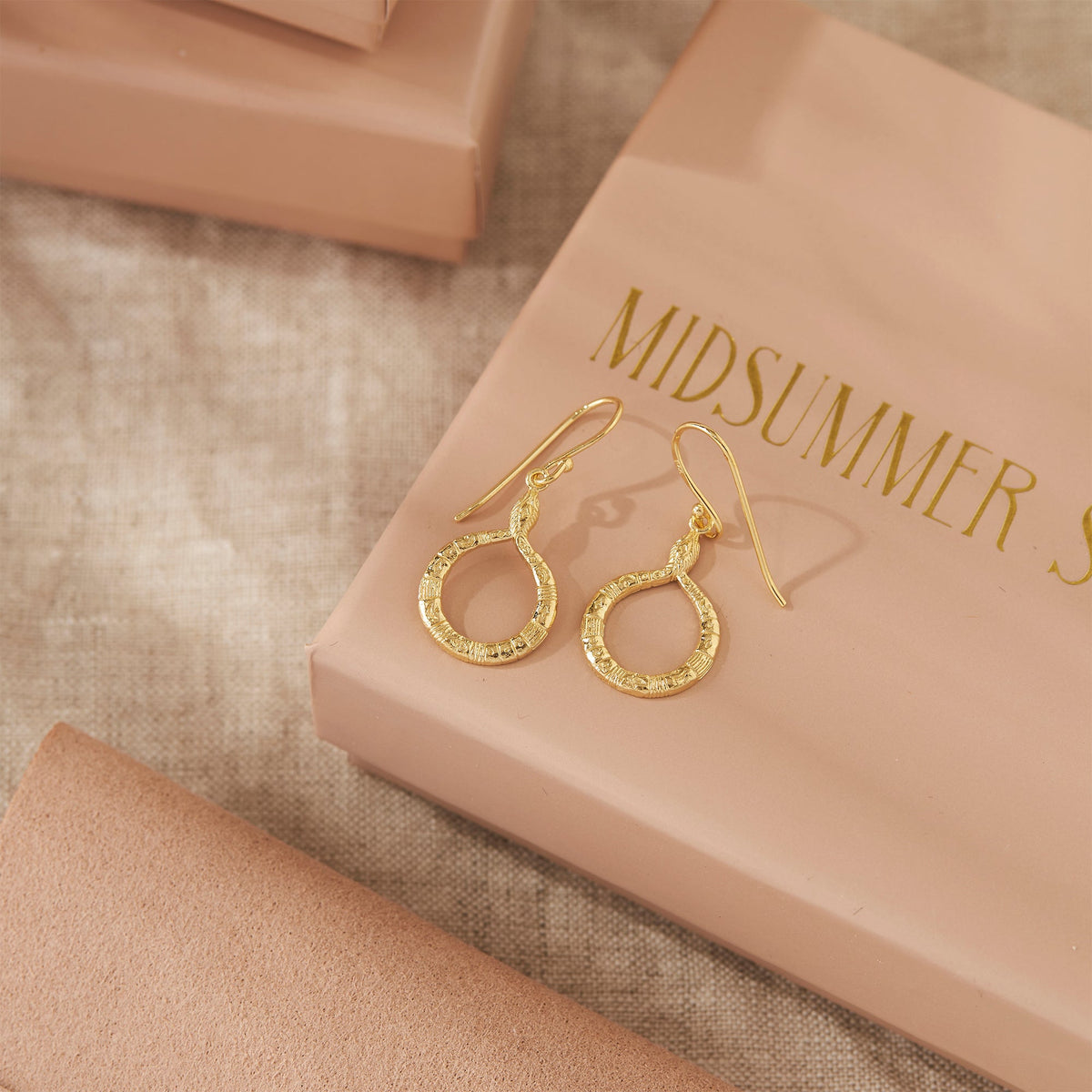 Lunara Serpent Earrings Gold