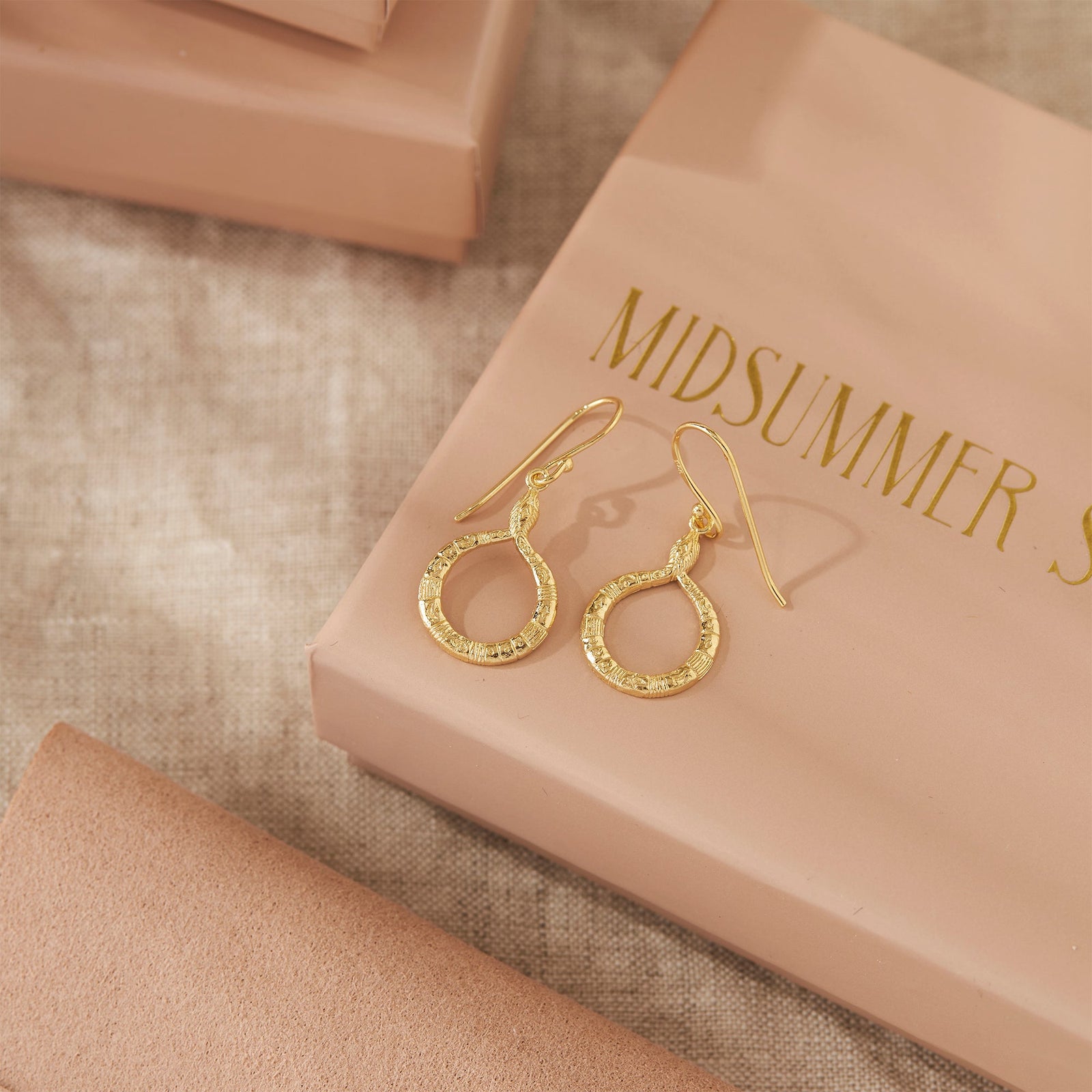 Lunara Serpent Earrings Gold