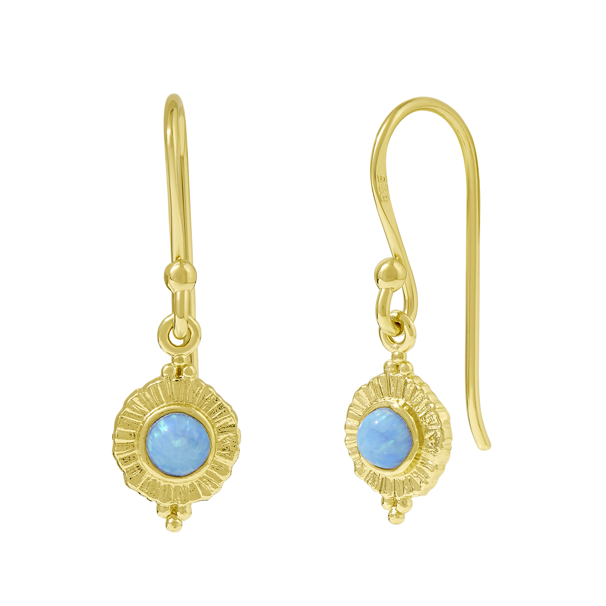 Veya Azure Opal Drop Earrings Gold
