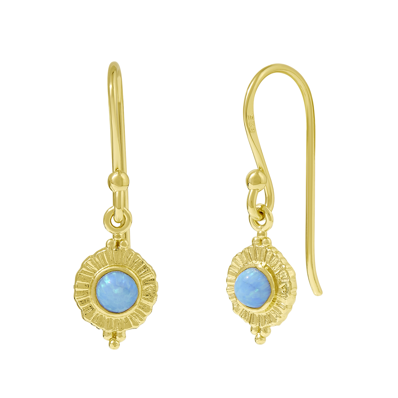 Veya Azure Opal Drop Earrings Gold