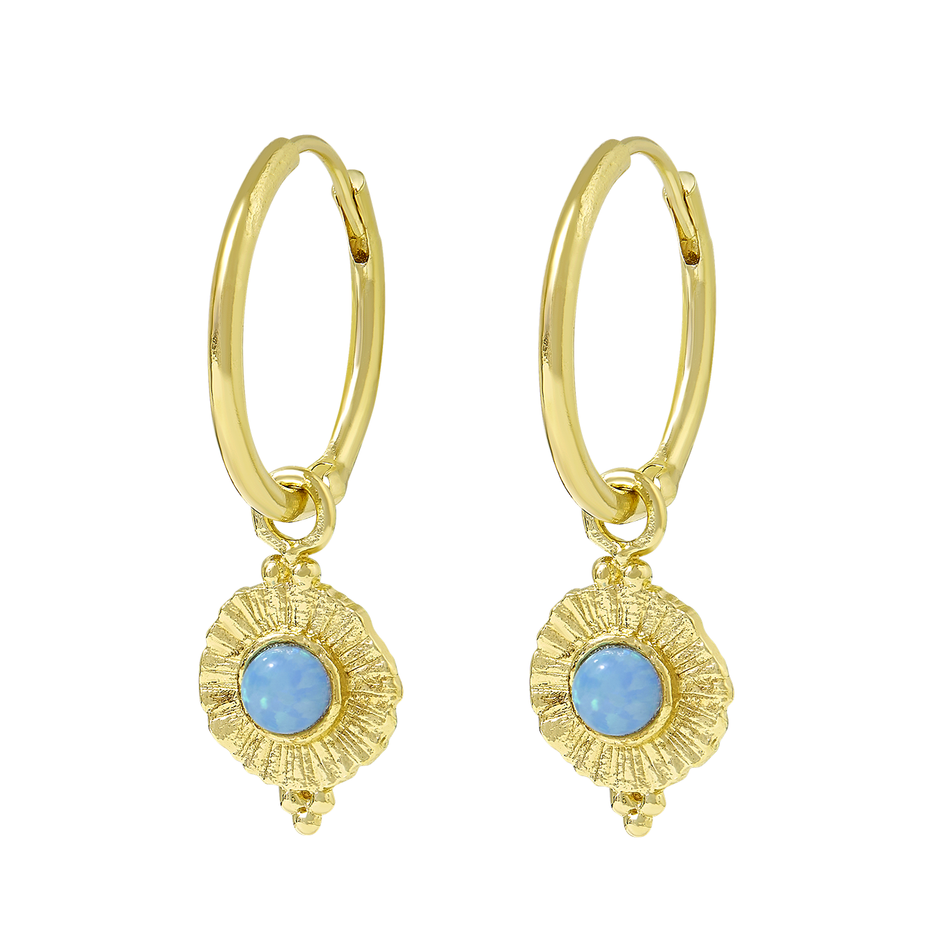 Veya Azure Opal Huggies Gold