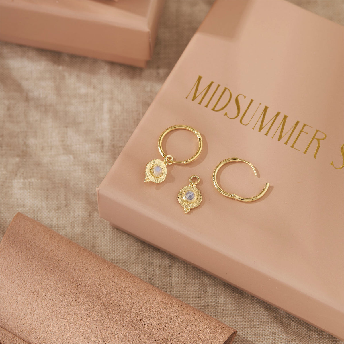 Veya Moonstone Huggies Gold