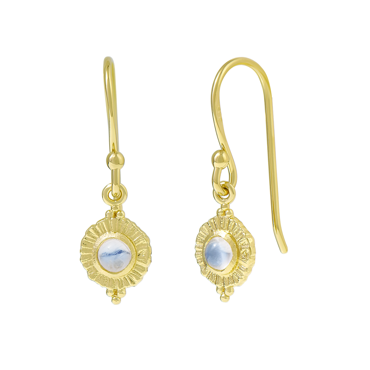 Veya Moonstone Drop Earrings Gold
