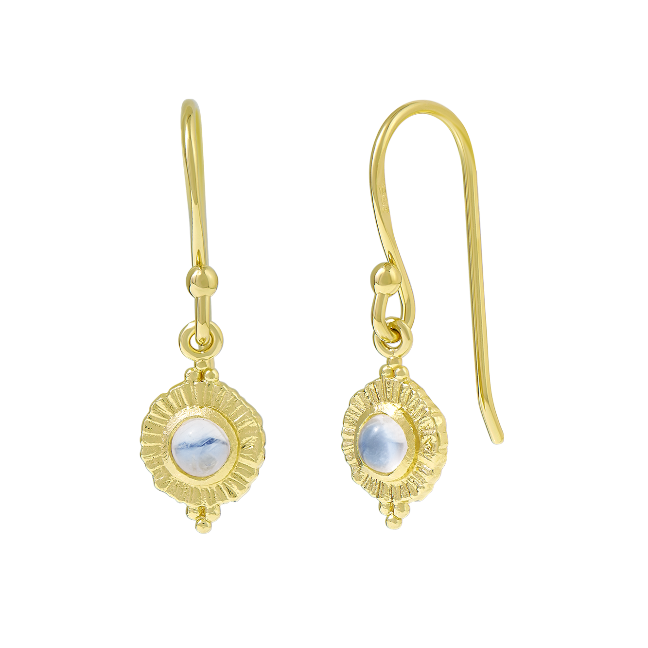 Veya Moonstone Drop Earrings Gold