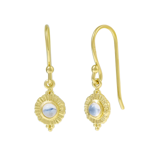 Veya Moonstone Drop Earrings Gold