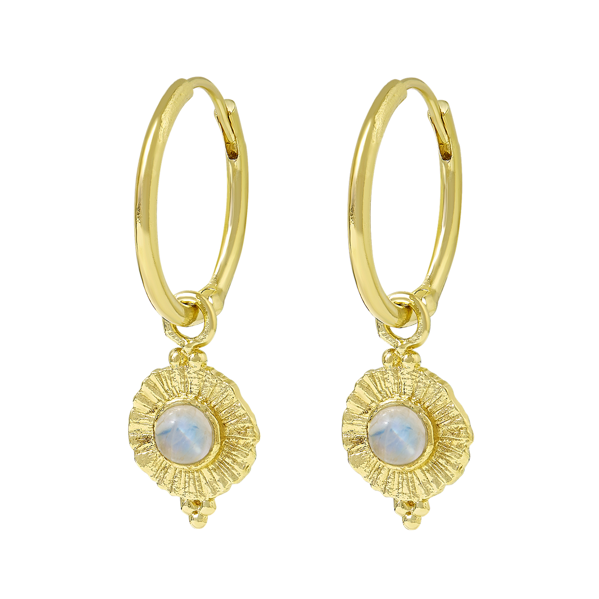 Veya Moonstone Huggies Gold