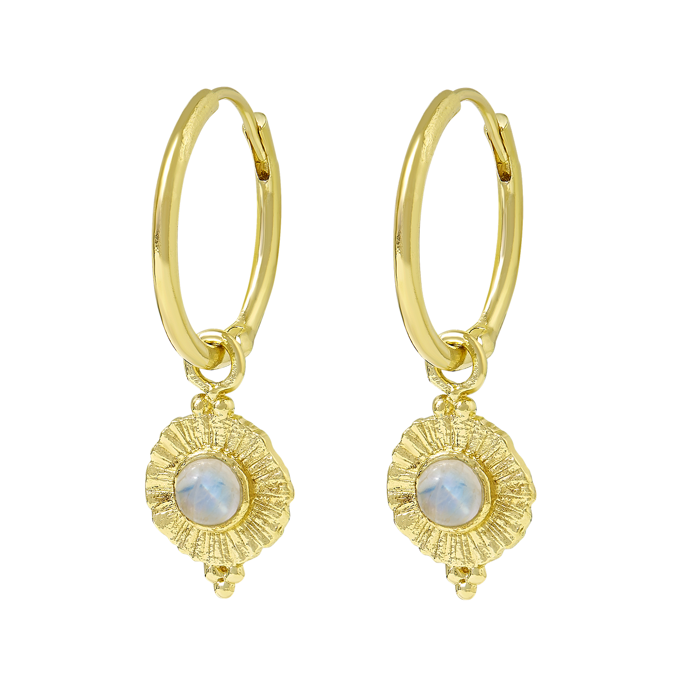 Veya Moonstone Huggies Gold