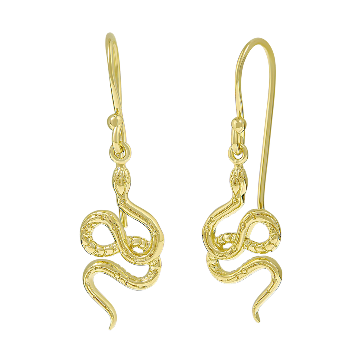 Lunara Serpent Drop Earrings Gold