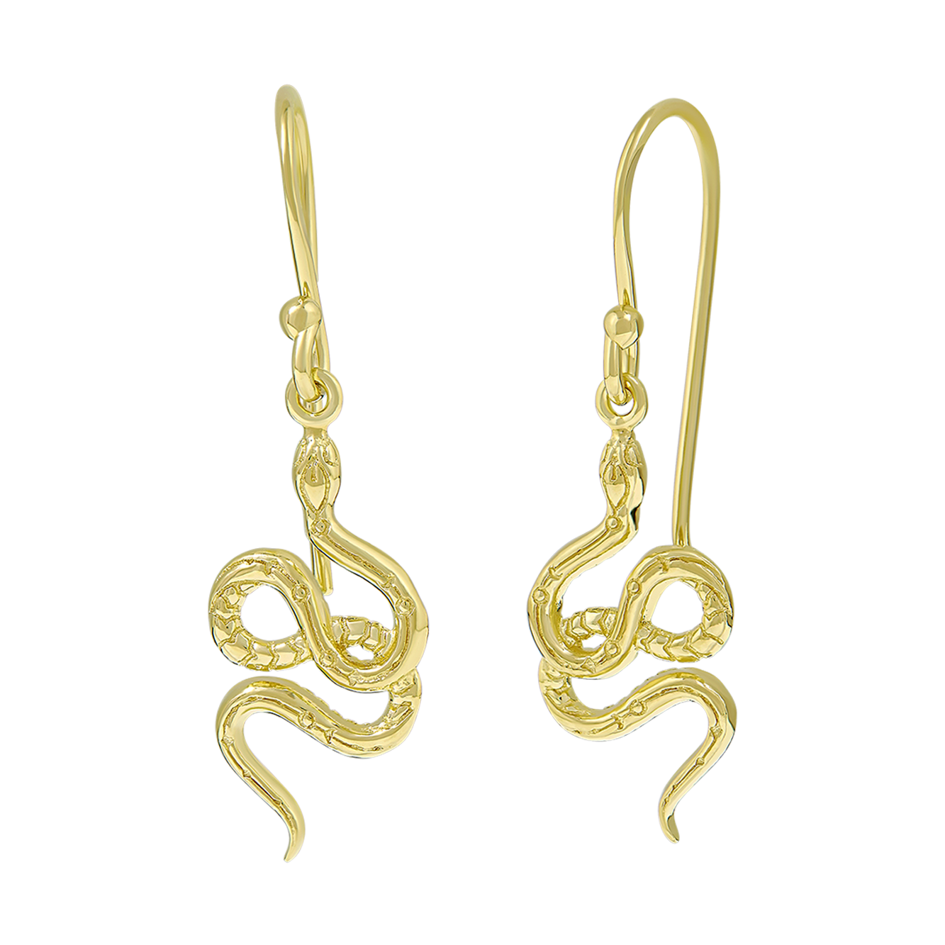 Lunara Serpent Drop Earrings Gold