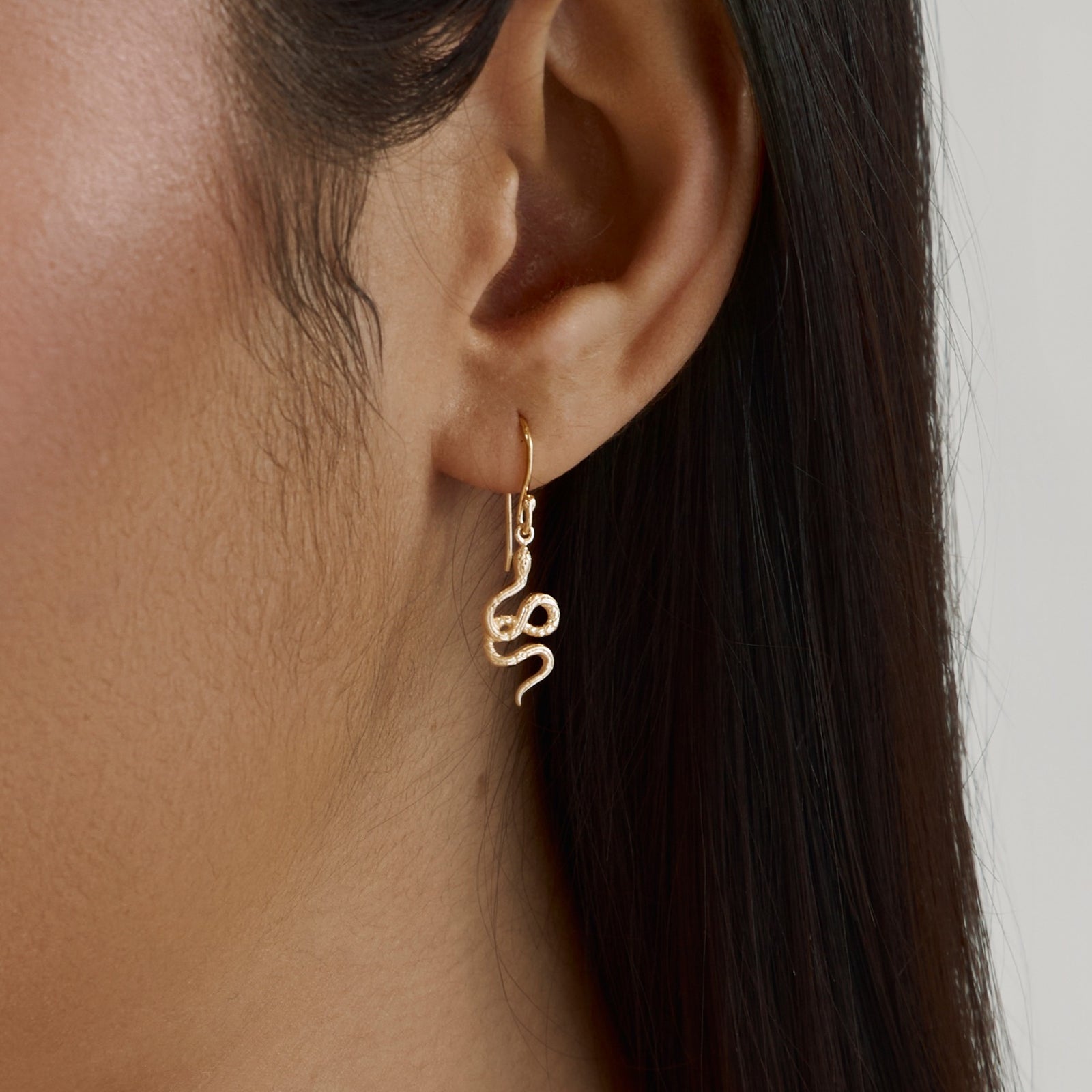 Lunara Serpent Drop Earrings Gold