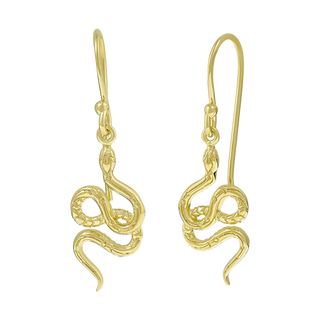 Lunara Serpent Drop Earrings Gold