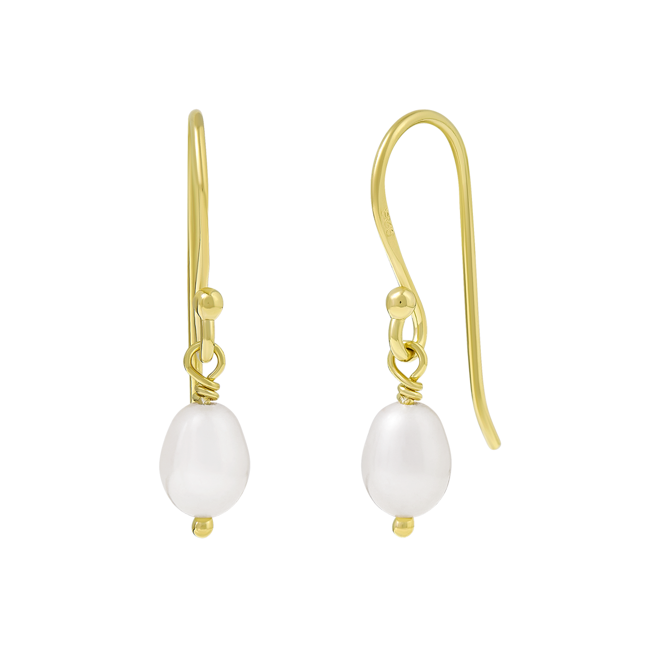 Delicate Pearl Earrings Gold