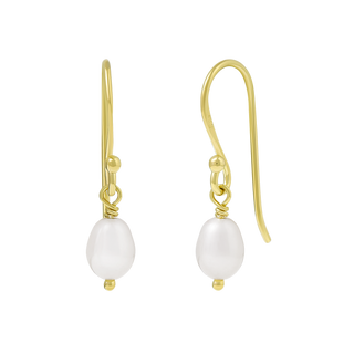 Delicate Pearl Earrings Gold