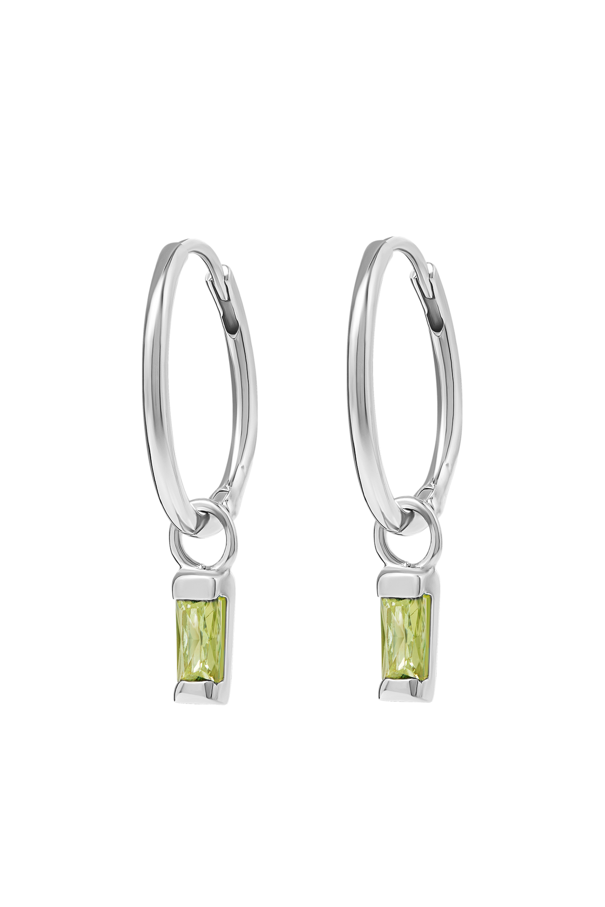 Lumen Droplet Peridot Huggies