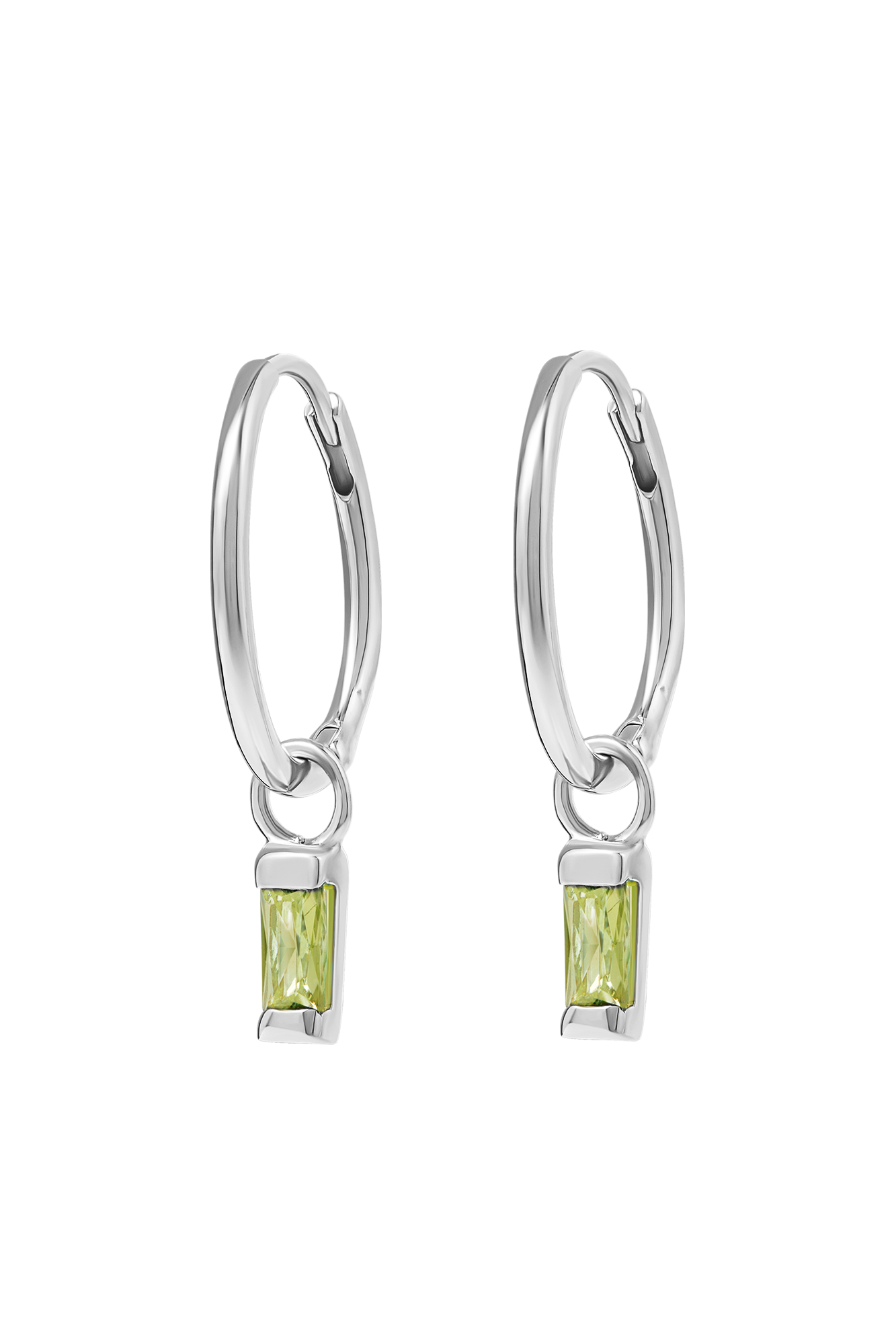 Lumen Droplet Peridot Huggies
