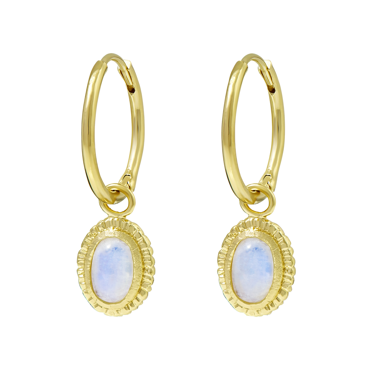 Meridian Moonstone Huggies Gold