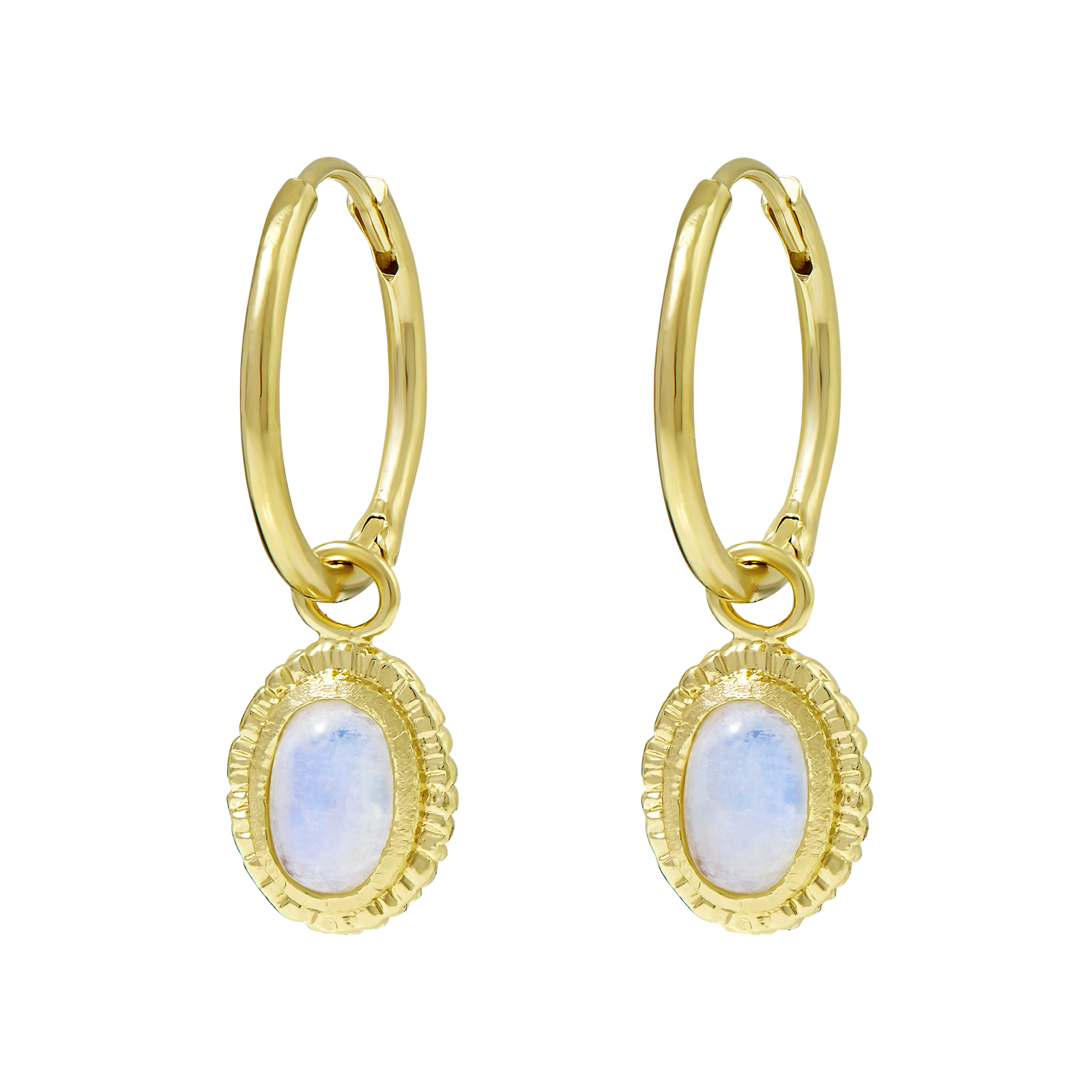 Meridian Moonstone Huggies Gold