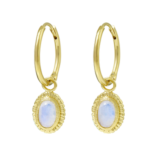 Meridian Moonstone Huggies Gold