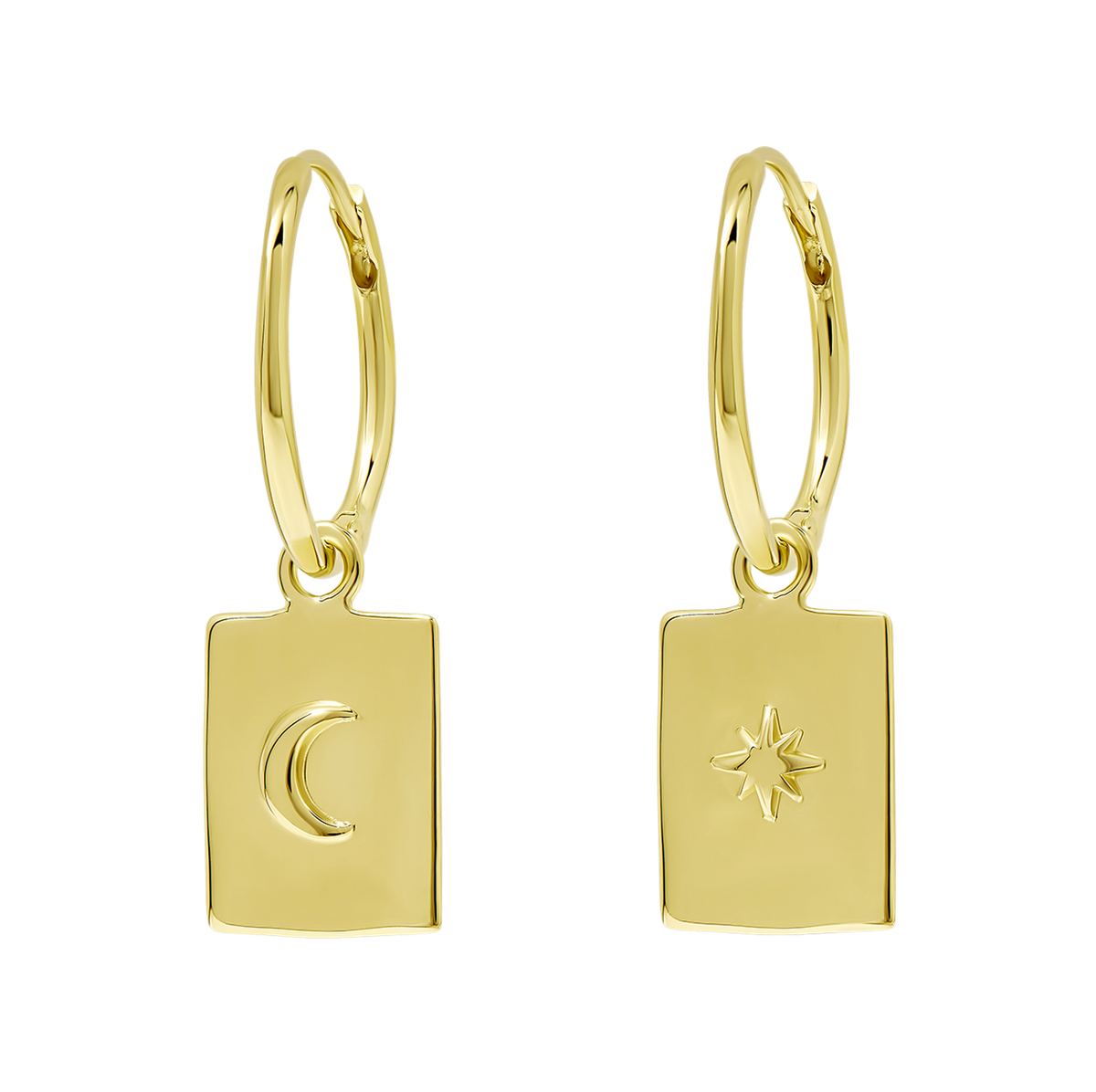 Celestial Medallion Huggies Gold