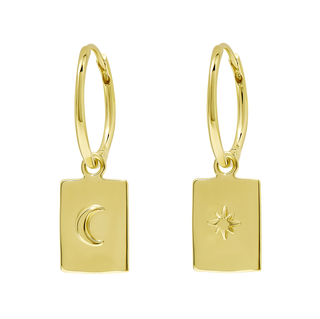 Celestial Medallion Huggies Gold
