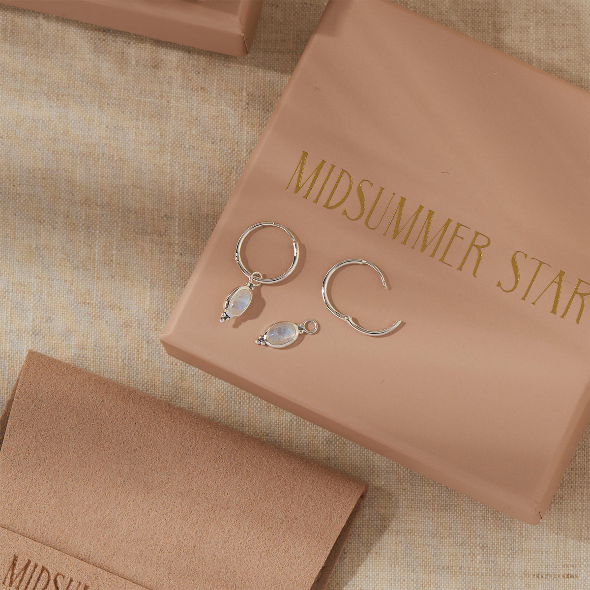 Moon Song Moonstone Huggie