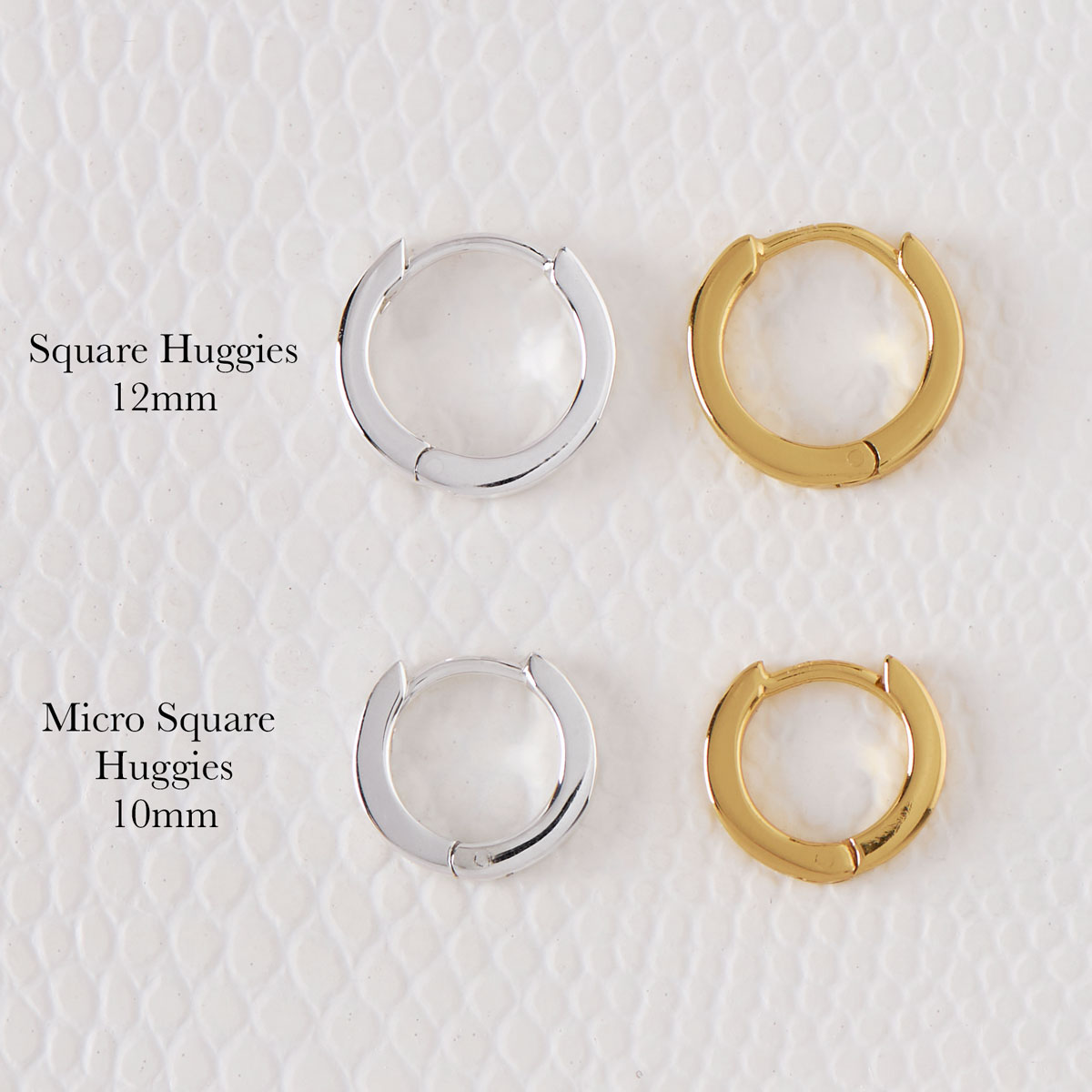 Silver Square Huggies