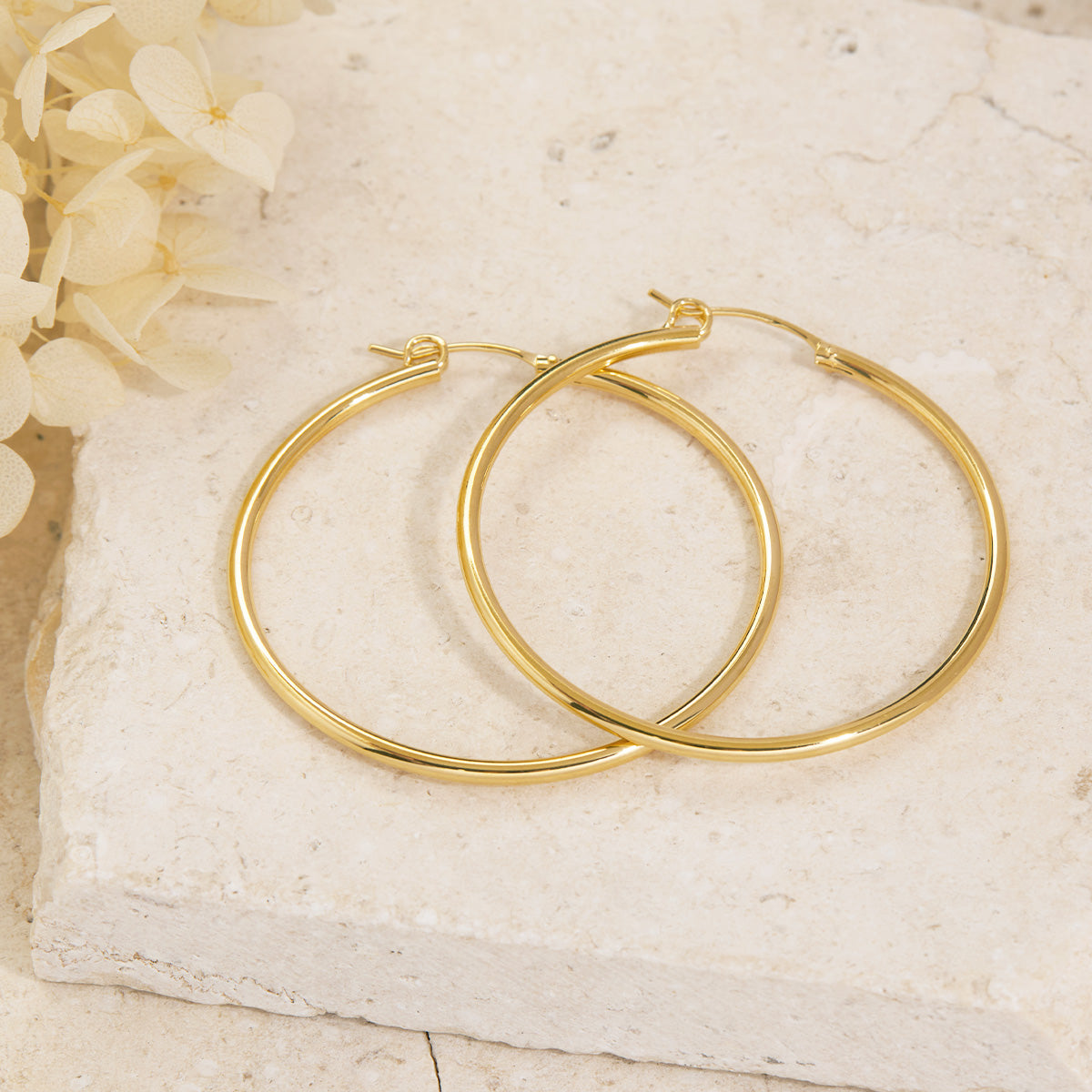 Large Hoop Sleepers 14K Gold