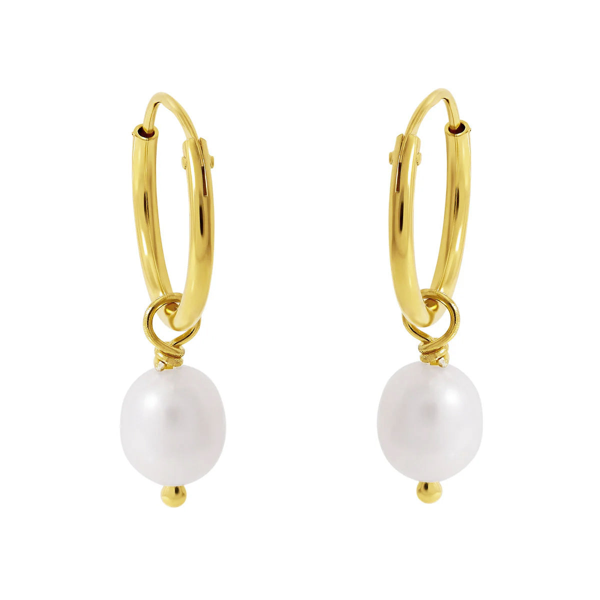 Delicate Pearl Sleepers Gold