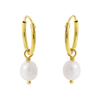 Delicate Pearl Sleepers Gold