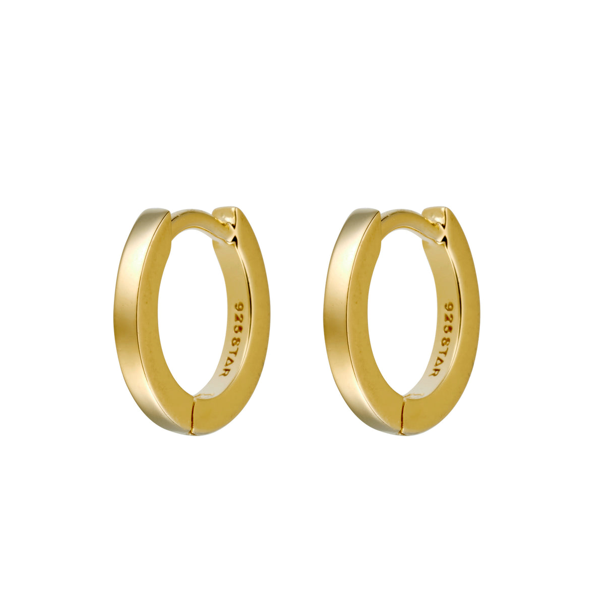 Micro Square Huggie 10mm Gold