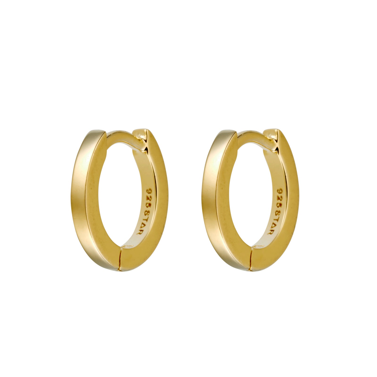 Micro Square Huggie 10mm Gold