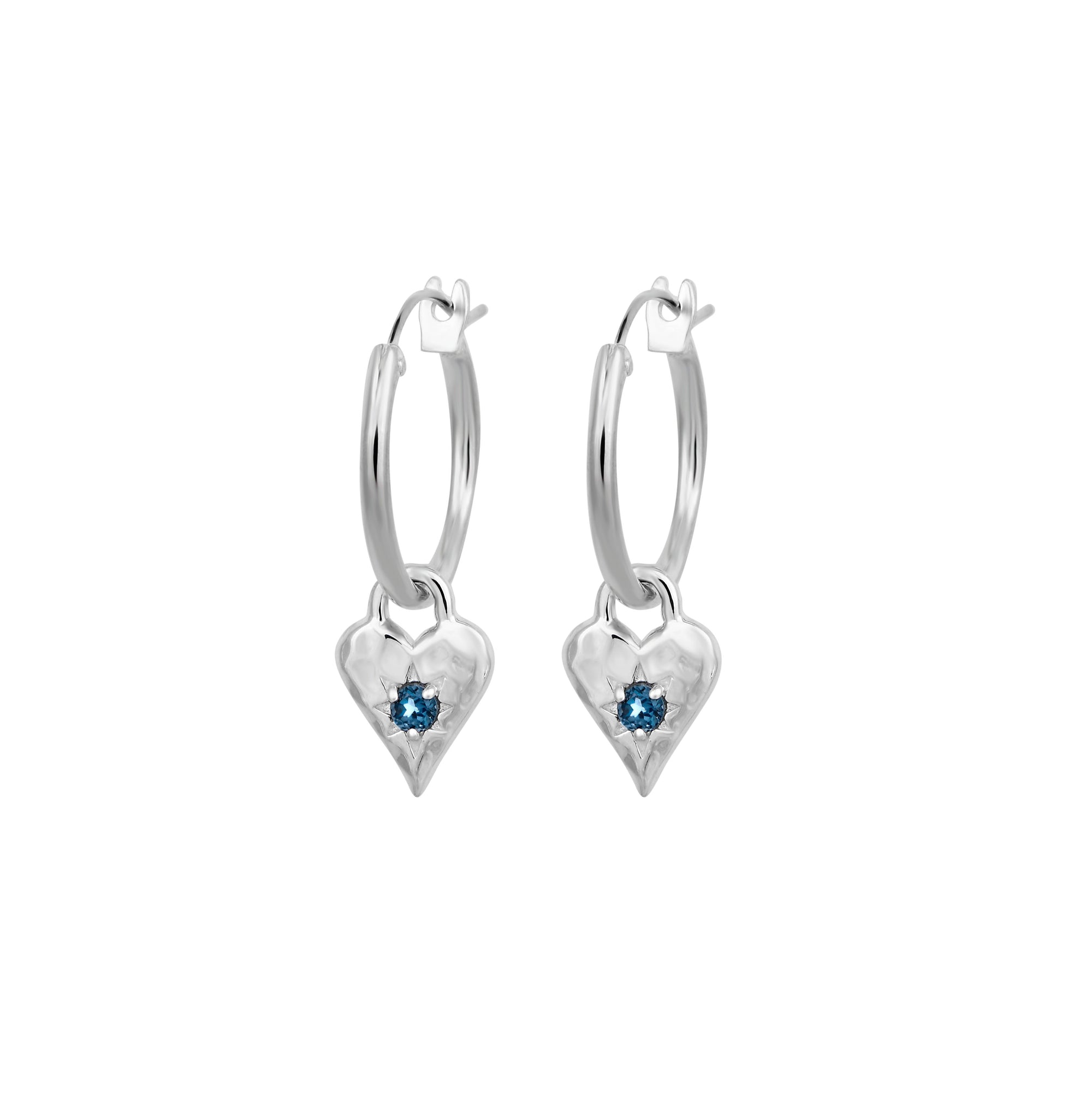 Love Heart London Blue Hoops