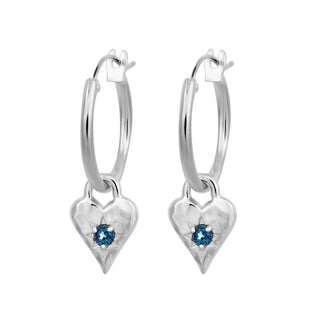 Love Heart London Blue Hoops