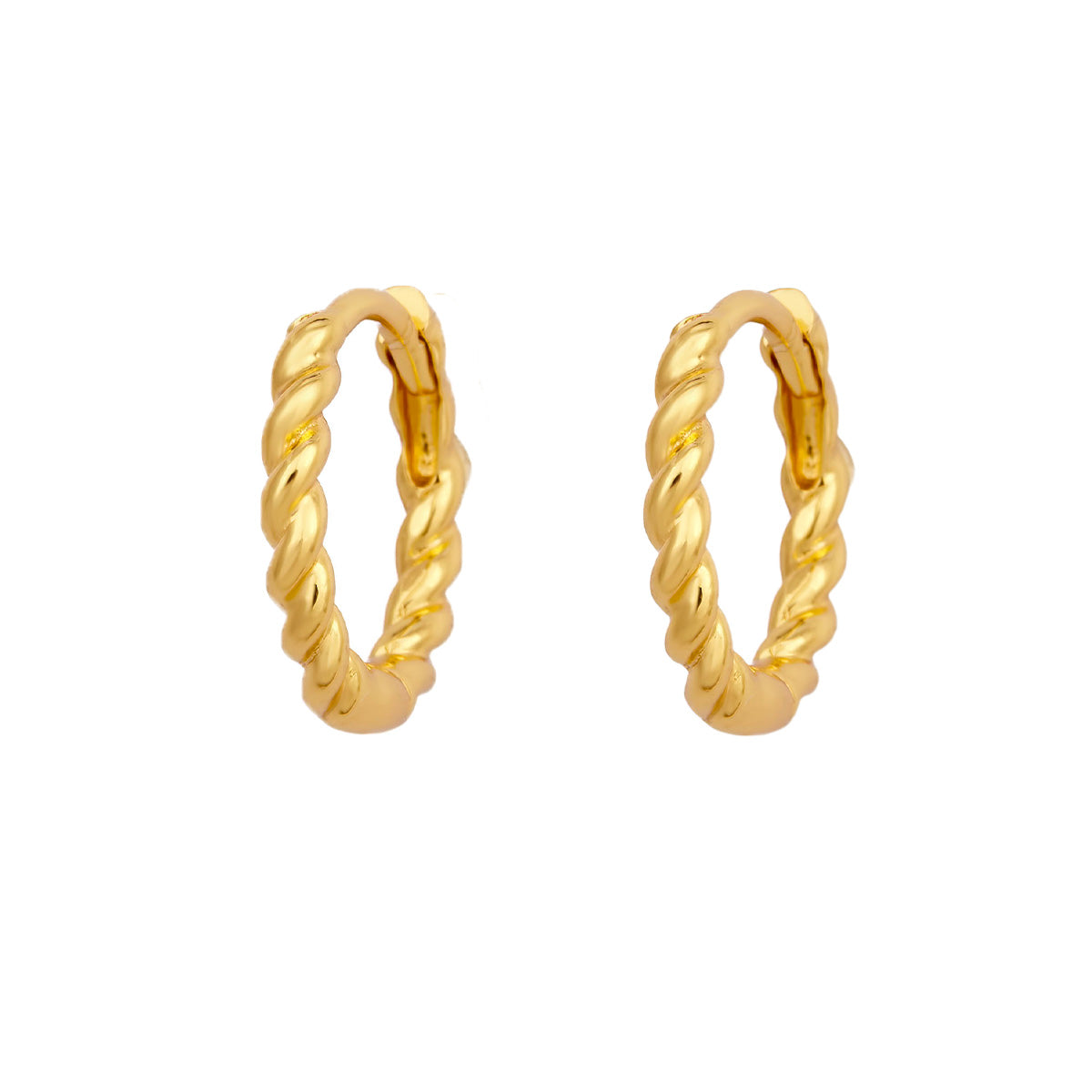 Rope Twist Gold Huggie