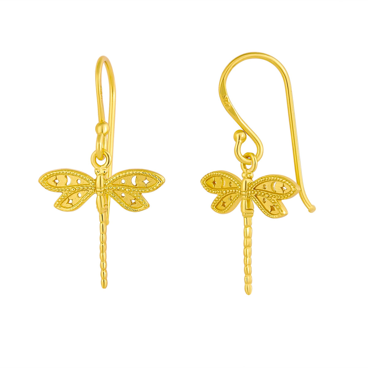 Wild Dragonfly Gold Earrings