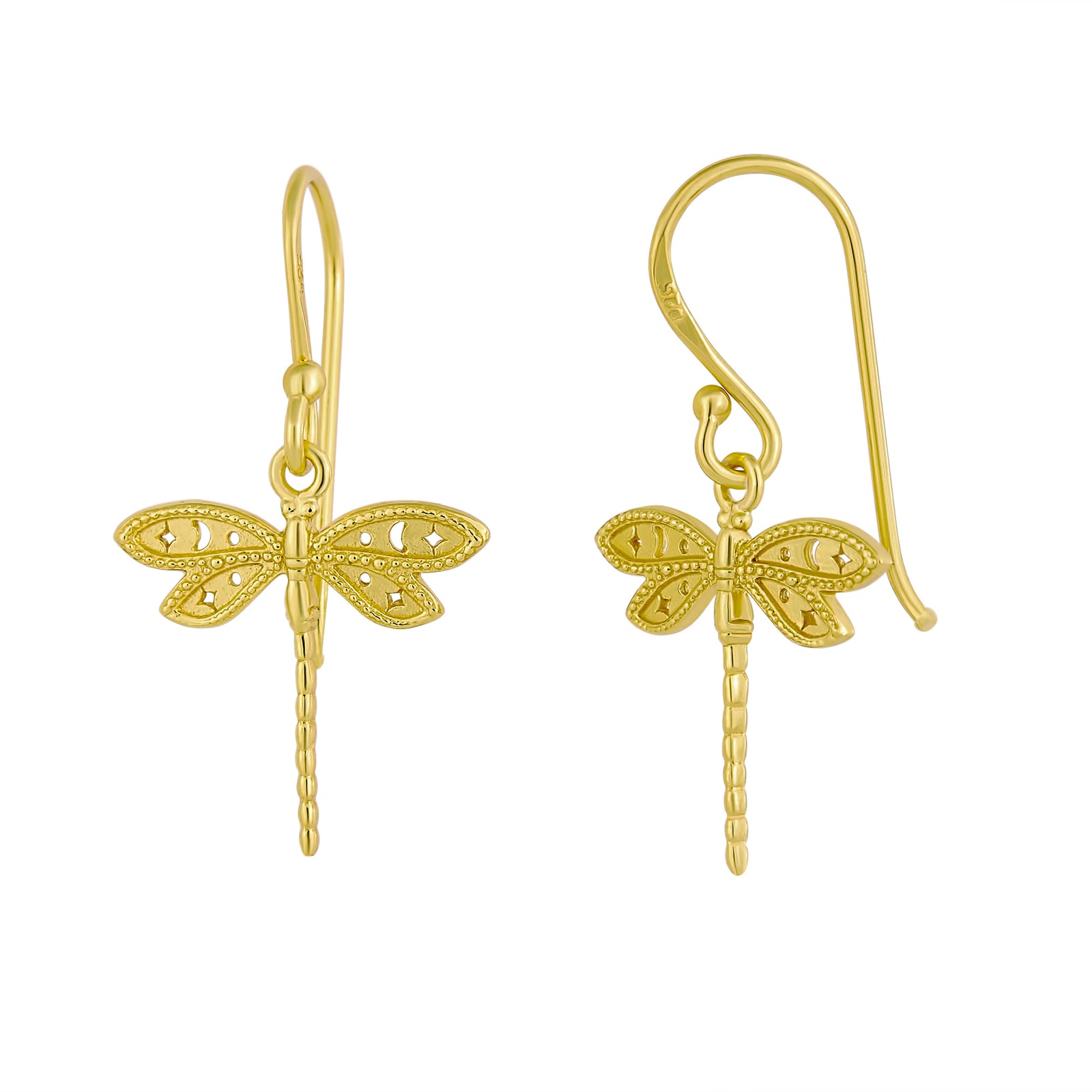 Wild Dragonfly Gold Earrings