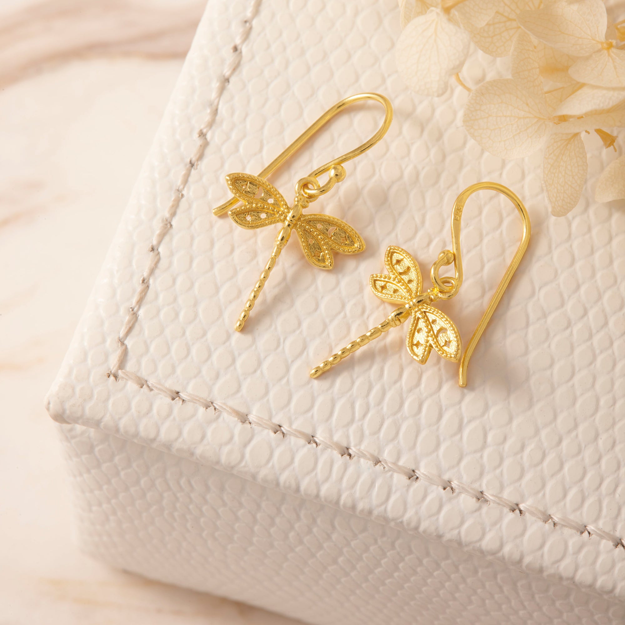 Wild Dragonfly Gold Earrings