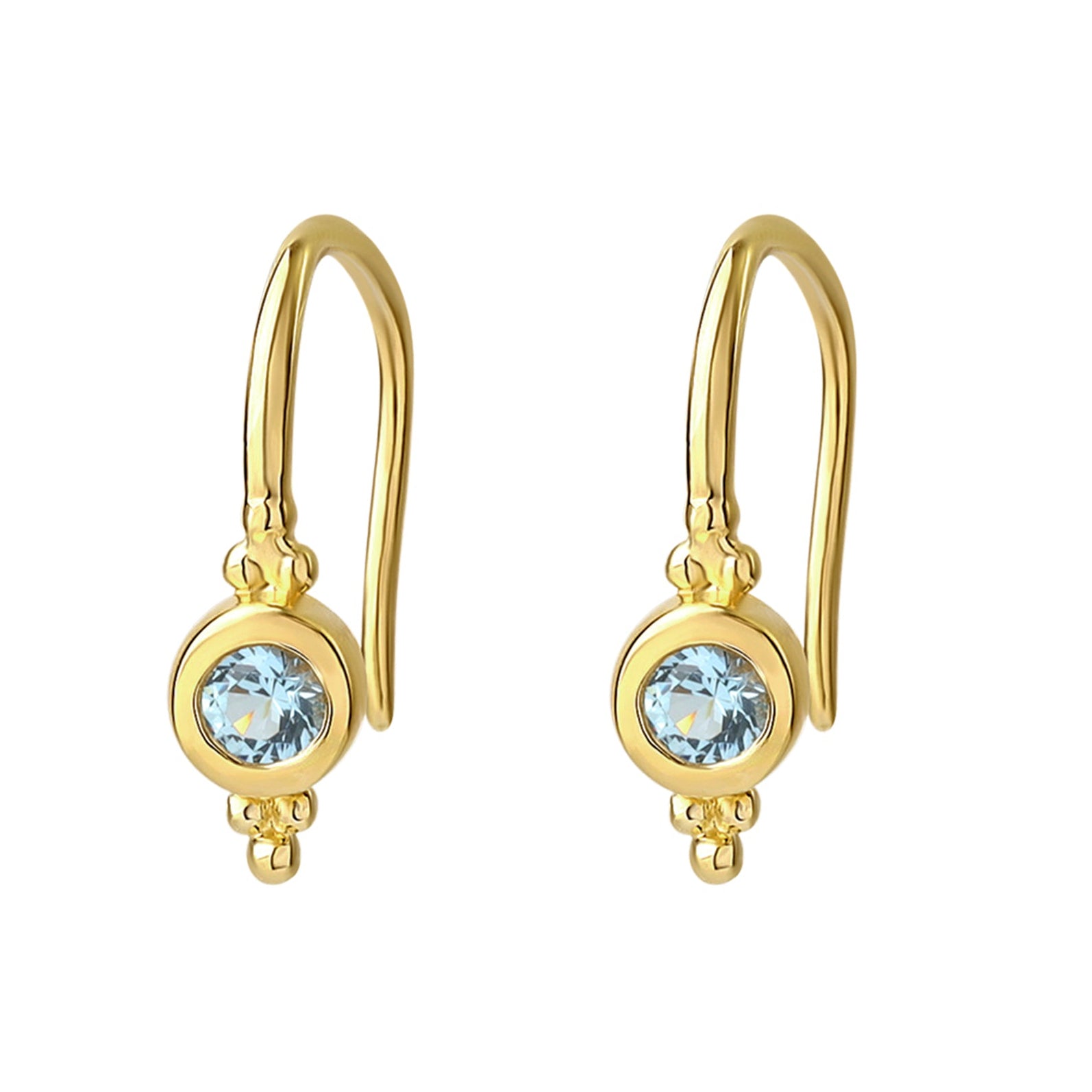Glisten Blue Topaz Earrings Gold