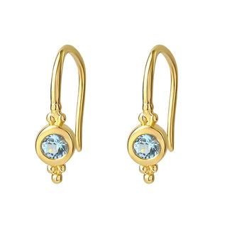 Glisten Blue Topaz Earrings Gold