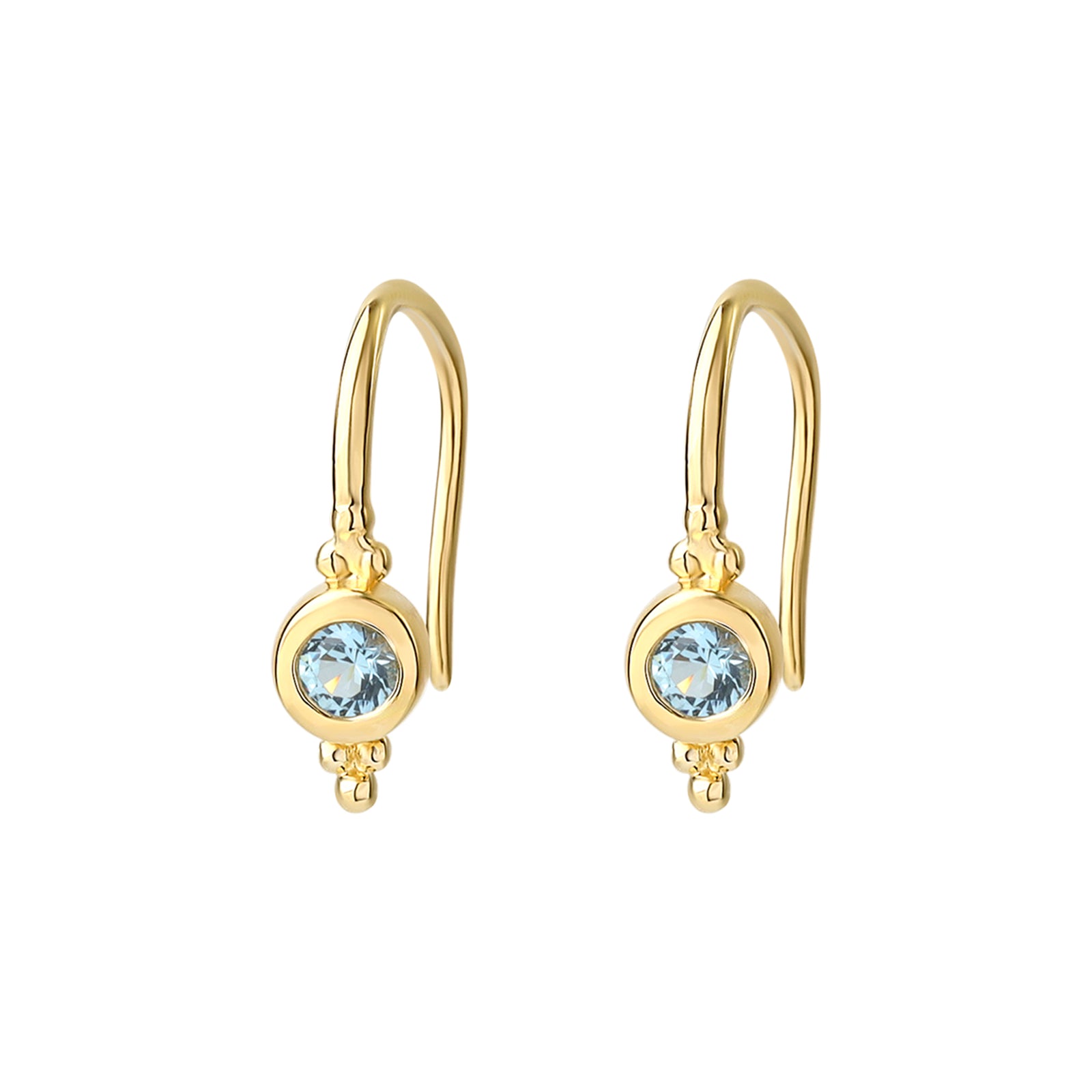 Glisten Blue Topaz Earrings Gold