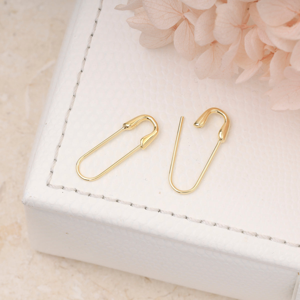 Safety Pin Earrings Gold