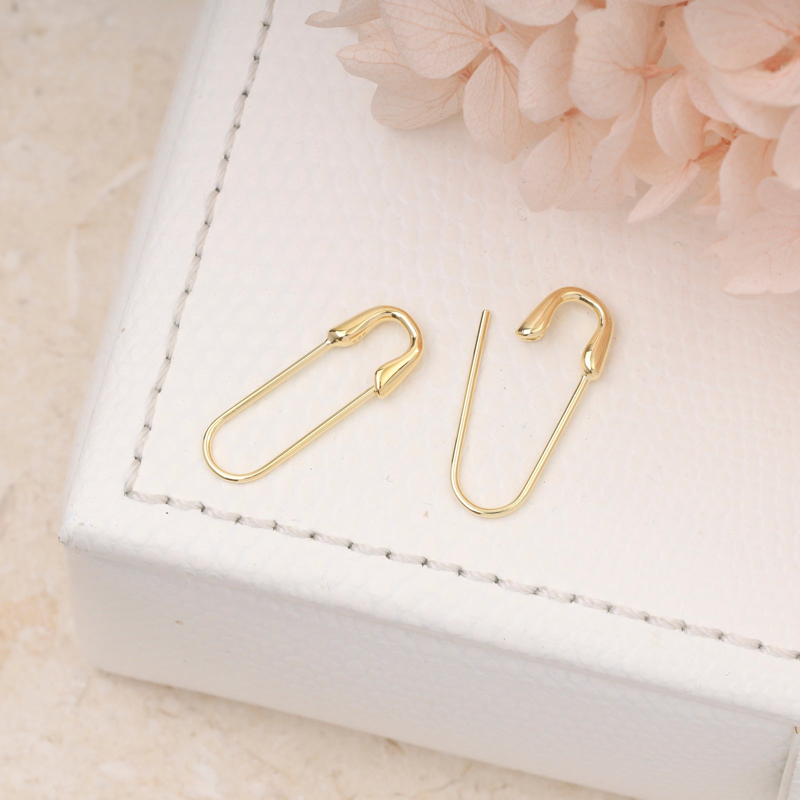 Safety Pin Earrings Gold