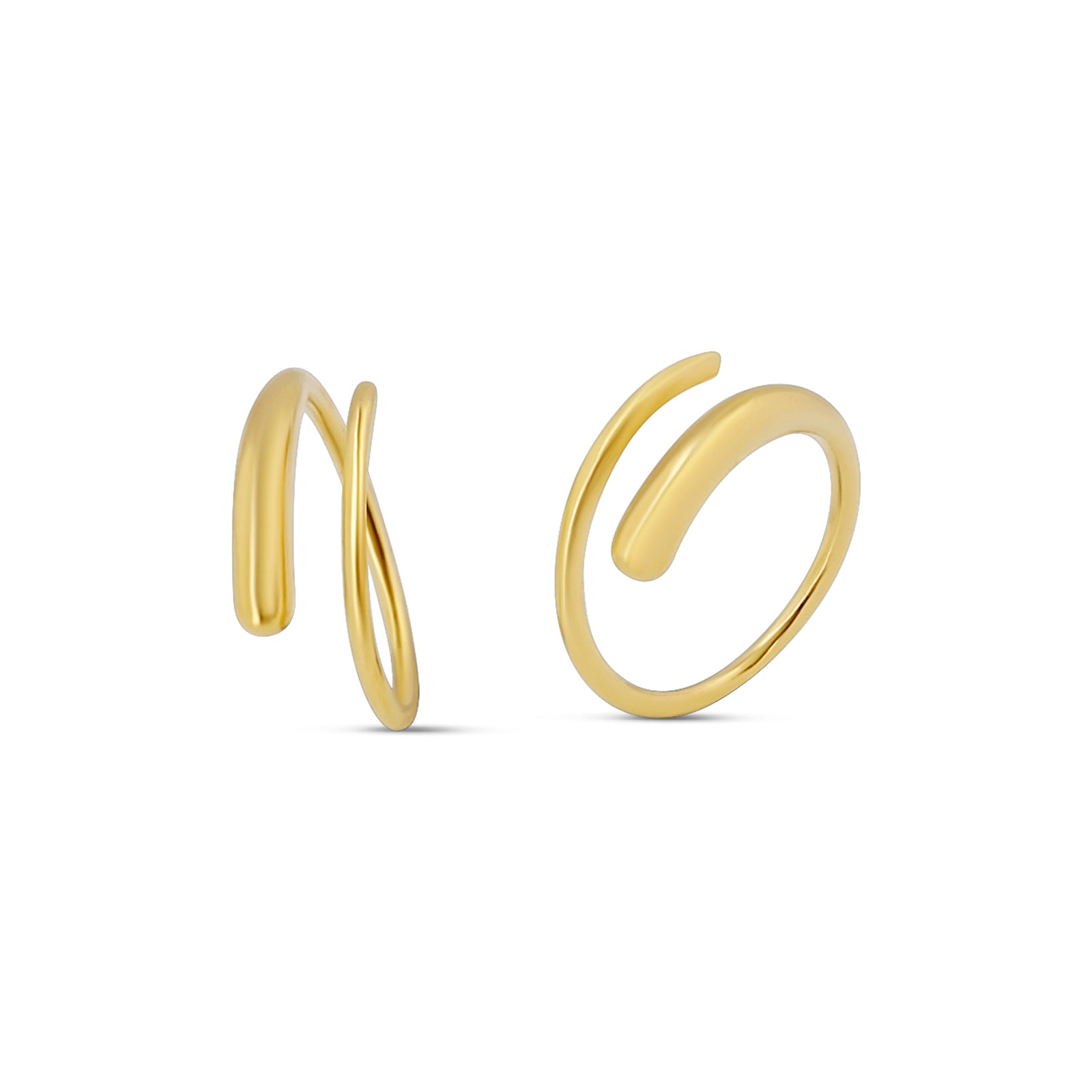 Spiral Pull Through Earrings Gold