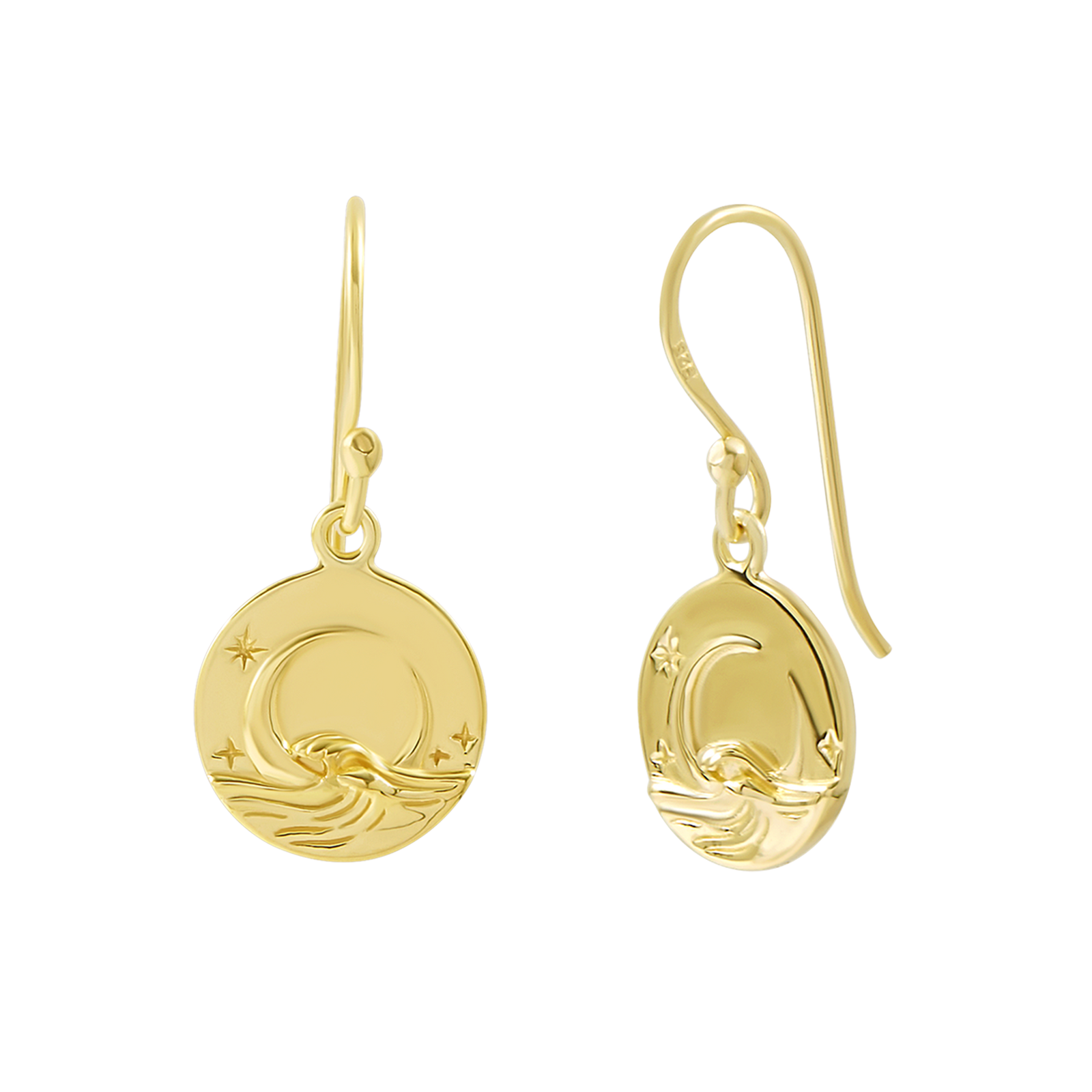 Moonlit Waves Earrings Gold