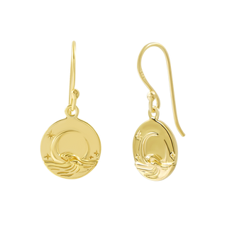 Moonlit Waves Earrings Gold